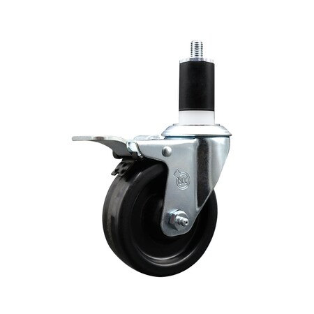 Service Caster 4'' SS Phenolic Swivel 1-1/2'' Expanding Stem Caster Total Lock Brake SCC-SSEXTTL20S414-PHS-112